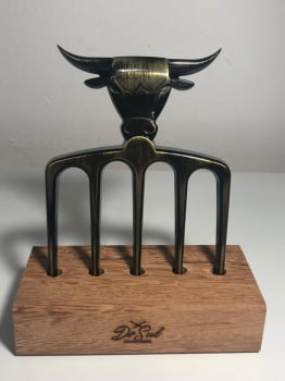 TRIDENTE PARA CHURRASCO 5 PONTAS ALUMÍNIO DOURADO