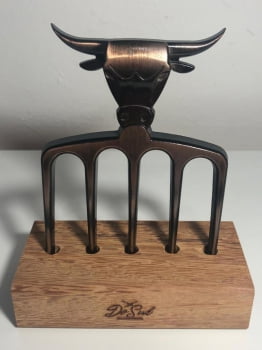 TRIDENTE PARA CHURRASCO 5 PONTAS ALUMÍNIO COBRE VELHO