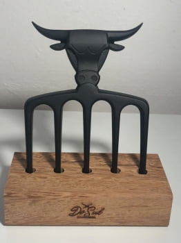 GARFO PARA CHURRASCO 5 PONTAS ALUMÍNIO PRETO