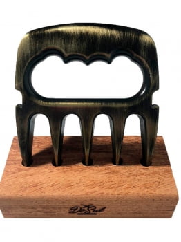 GARRA DE URSO PARA CHURRASCO ALUMÍNIO OURO ENVELHECIDO