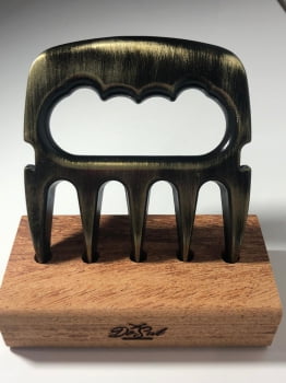 GARRA DE URSO PARA CHURRASCO ALUMÍNIO OURO ENVELHECIDO