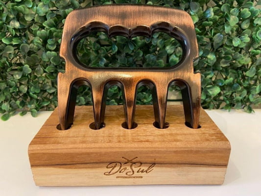 GARRA DE URSO PARA CHURRASCO ALUMÍNIO COBRE ENVELHECIDO