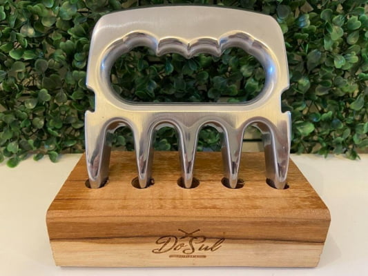 GARRA DE URSO PARA CHURRASCO ALUMÍNIO POLIDO