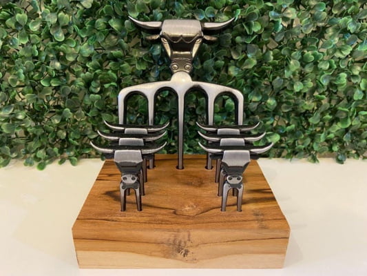 KIT GARFOS 5 PONTAS PARA CHURRASCO ALUMÍNIO PRETO