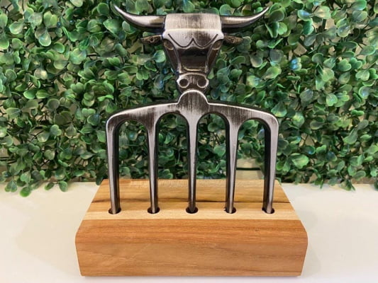 TRIDENTE PARA CHURRASCO 5 PONTAS ALUMÍNIO DOURADO