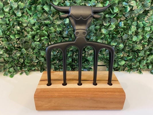 GARFO PARA CHURRASCO 5 PONTAS ALUMÍNIO PRETO