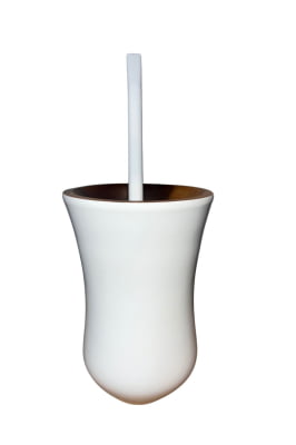 CUIA DE CHIMARRÃO DE MADEIRA CANUDO - COR BRANCA + BOMBA INOX