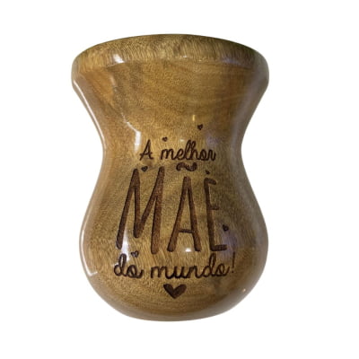 CUIA DE MADEIRA NATURAL PERSONALIZADA  - MELHOR MÃE DO MUNDO