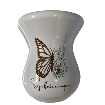 CUIA DE MADEIRA BRANCA PERSONALIZADA  - BORBOLETA