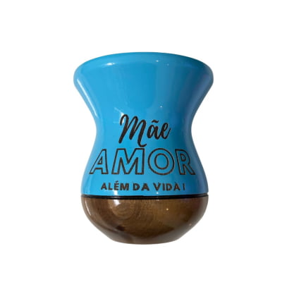 CUIA DE MADEIRA AZUL PERSONALIZADA  - MÃE AMOR