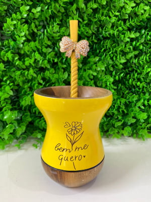 CUIA DE MADEIRA AMARELA PERSONALIZADA  - BEM MEQUERO