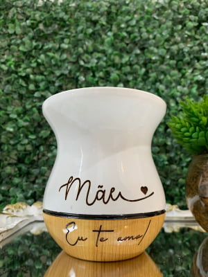 CUIA DE MADEIRA BRANCA PERSONALIZADA COM FOTO