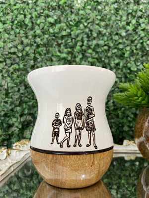 CUIA DE MADEIRA BRANCA PERSONALIZADA COM FOTO