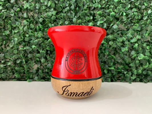 CUIA DE MADEIRA PERSONALIZADA VERMELHA