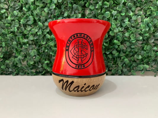 CUIA DE MADEIRA PERSONALIZADA VERMELHA