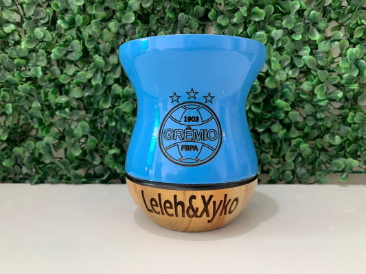 CUIA DE MADEIRA PERSONALIZADA AZUL