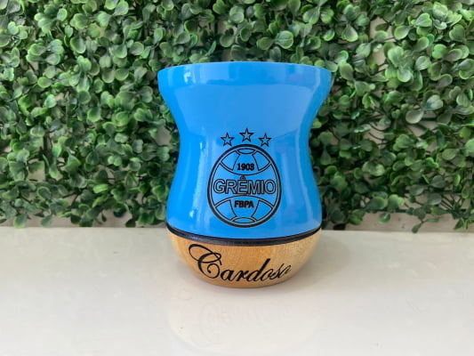CUIA DE MADEIRA PERSONALIZADA AZUL