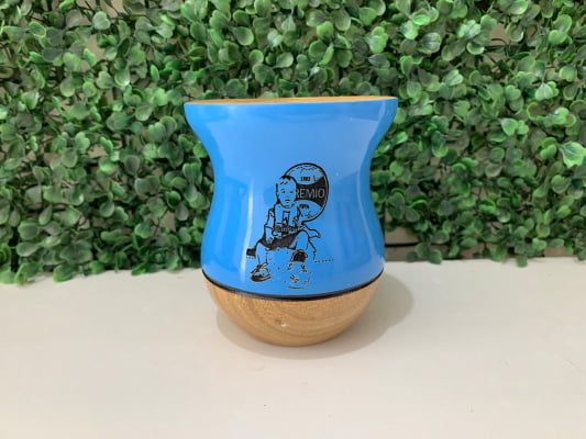 CUIA DE MADEIRA PERSONALIZADA AZUL