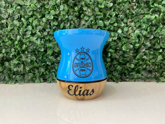 CUIA DE MADEIRA PERSONALIZADA AZUL