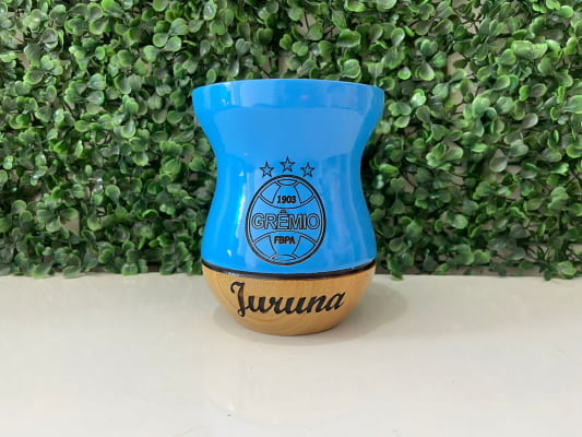 CUIA DE MADEIRA PERSONALIZADA AZUL