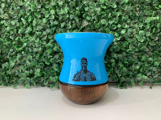 CUIA DE MADEIRA PERSONALIZADA AZUL