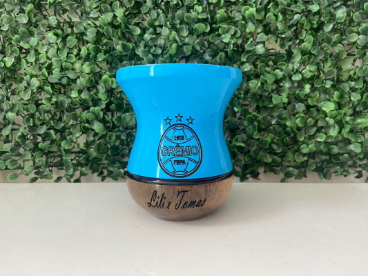 CUIA DE MADEIRA PERSONALIZADA AZUL
