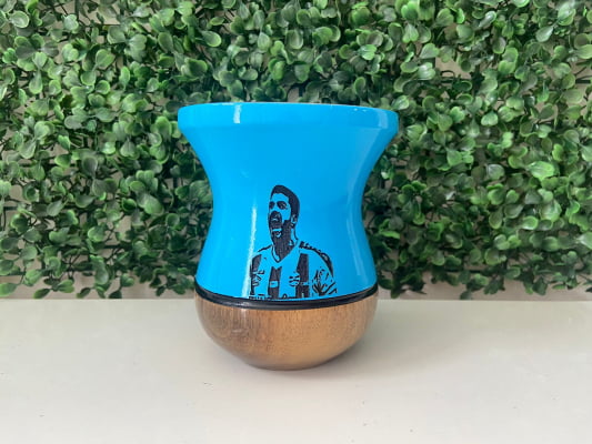 CUIA DE MADEIRA PERSONALIZADA AZUL