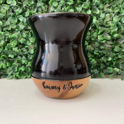 CUIA DE MADEIRA PERSONALIZADA PRETA