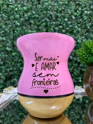 CUIA DE MADEIRA PERSONALIZADA ROSA