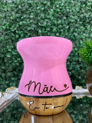 CUIA DE MADEIRA PERSONALIZADA ROSA
