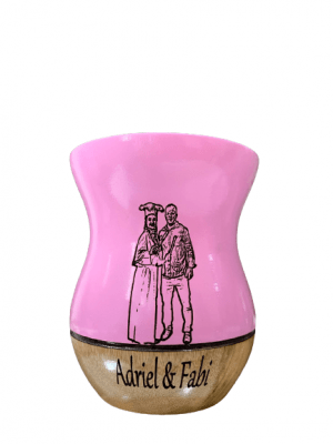 CUIA DE MADEIRA PERSONALIZADA ROSA