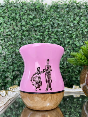 CUIA DE MADEIRA PERSONALIZADA ROSA