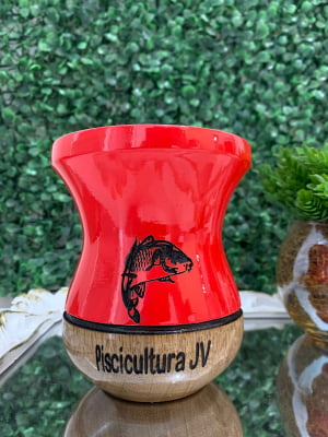 CUIA DE MADEIRA PERSONALIZADA VERMELHA