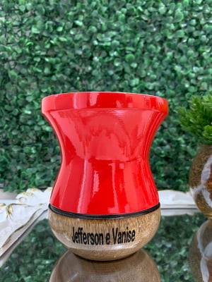 CUIA DE MADEIRA PERSONALIZADA VERMELHA