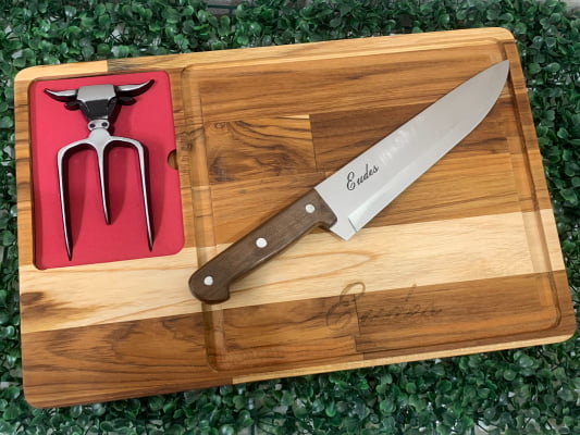 KIT PERSONALIZADO TÁBUA, TRIDENTE E FACA