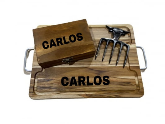 KIT TÁBUA E GARFO PERSONALIZADO