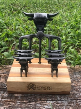 KIT GARFOS 5 PONTAS PARA CHURRASCO ALUMÍNIO PRETO