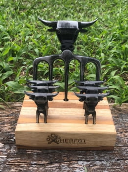 KIT GARFOS 5 PONTAS PARA CHURRASCO ALUMÍNIO PRETO