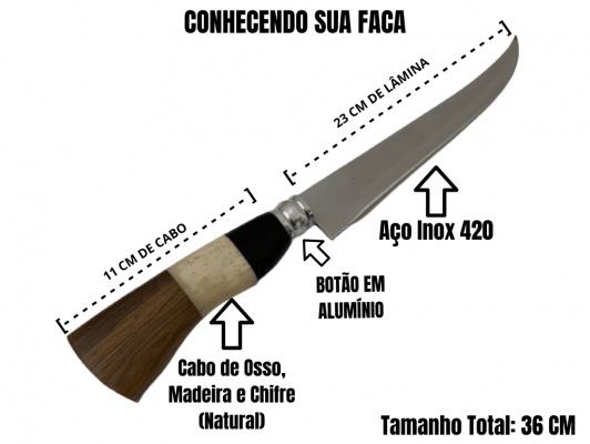 FACA ARTESANAL PARA COZINHA FILETEIRA PEIXE 