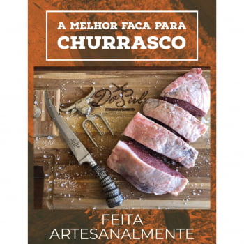 FACA INOX ARTESANAL PERSONALIZADA PARA CHURRASCO CABO DE TATU SINTÉTICO