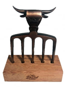 TRIDENTE PARA CHURRASCO 5 PONTAS ALUMÍNIO COBRE VELHO