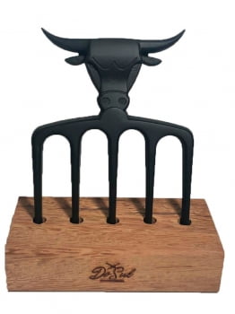 GARFO PARA CHURRASCO 5 PONTAS ALUMÍNIO PRETO