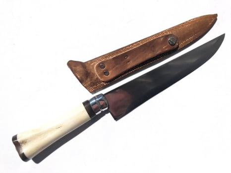 FACA ARTESANAL PARA BRINDE INOX 12 POLEGADAS CABO DE OSSO