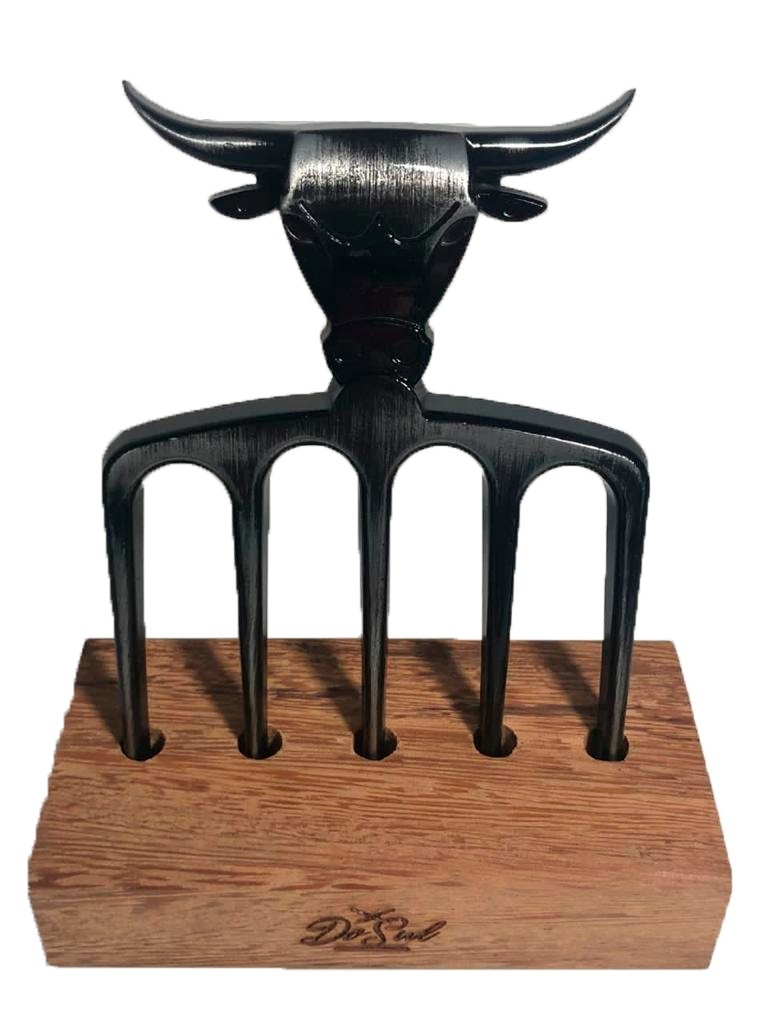 TRIDENTE PARA CHURRASCO 5 PONTAS ALUMÍNIO ENVELHECIDO